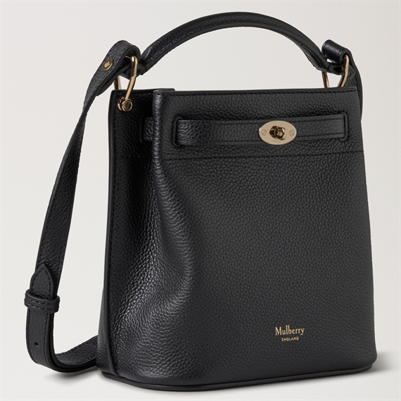 Mulberry Mini Islington Bucket Black Small Classic Grain